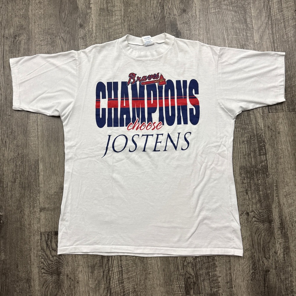 Vintage Atlanta Braves Jostens Champion Ring Double Sided T-Shirt MLB Baseball